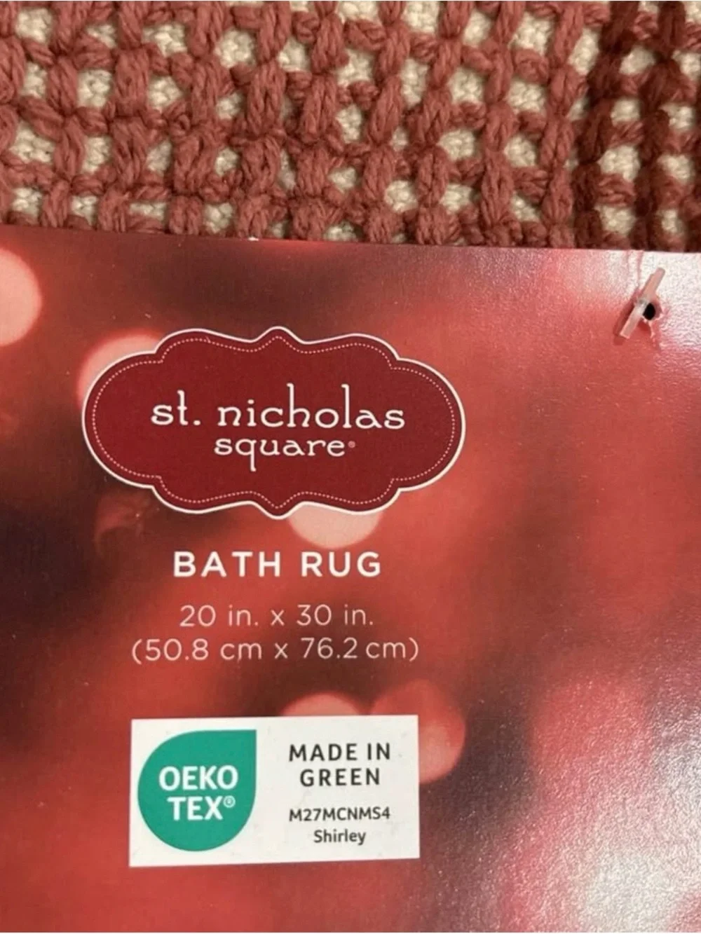 St Nicholas Square Merry Plaid Christmas Rug 20x30 Red Cotton Holiday tassels